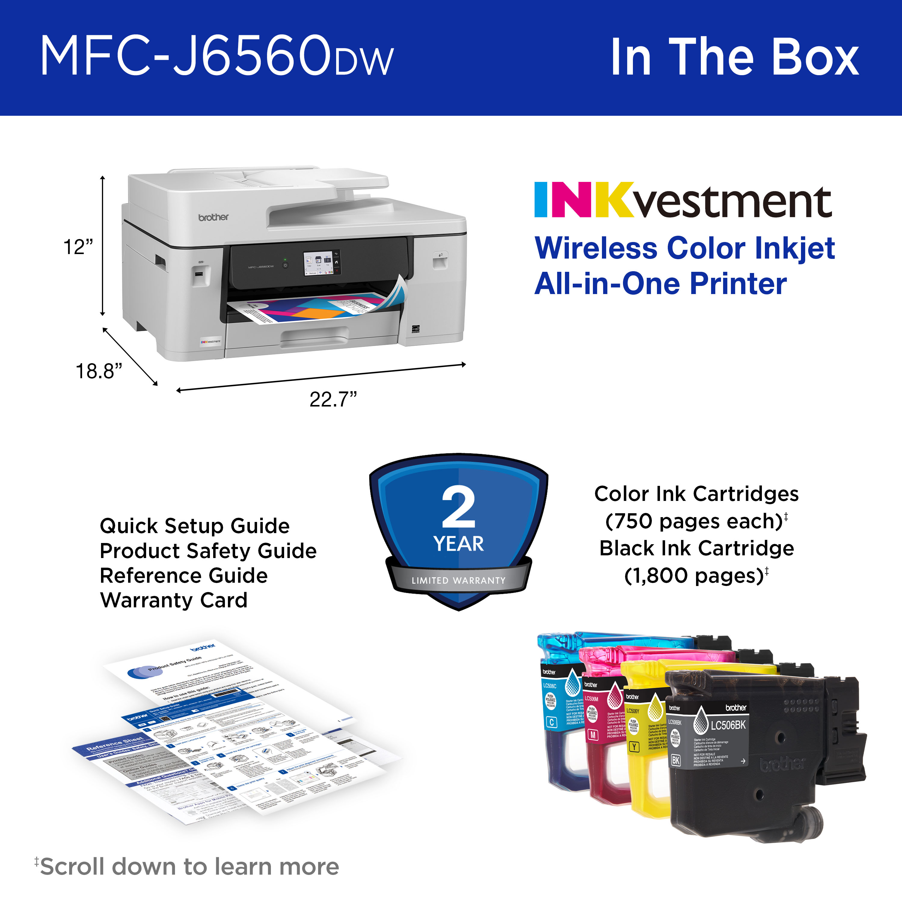 Brother INKvestment MCF-J6560DW Color Inkjet All-In-One Printer photo 4