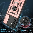 thumbnail image 4 of Compatible with Galaxy A14 5G Phone Case,Samsung A14 5G Case with HD Screen Protector with Slide Camera Cover, 360°Rotation Ring Kickstand [Military Grade] Case for Galaxy A14 5G, Rose Gold, 4 of 14