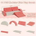 thumbnail image 6 of PORKISS 11 PCS Modular Kids Play Couch, Foam Toddler Sofa for Girls Boys, DIY Creativing Modular Kids Sofa, Modern Floor Couch for Living Room, Playroom, Bedroom, CPC-Certified, Pink/White, 6 of 12