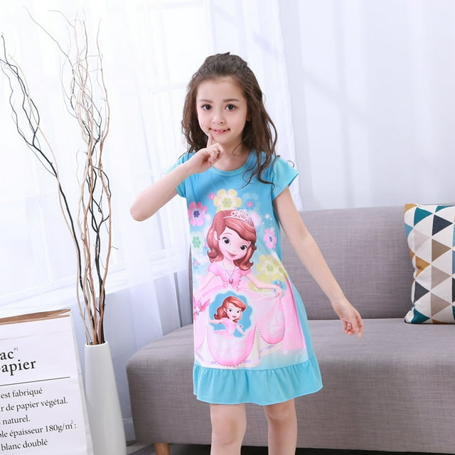 Robe de Nuit pour Tout-Petits Petites Filles Princess Pyjama Robe