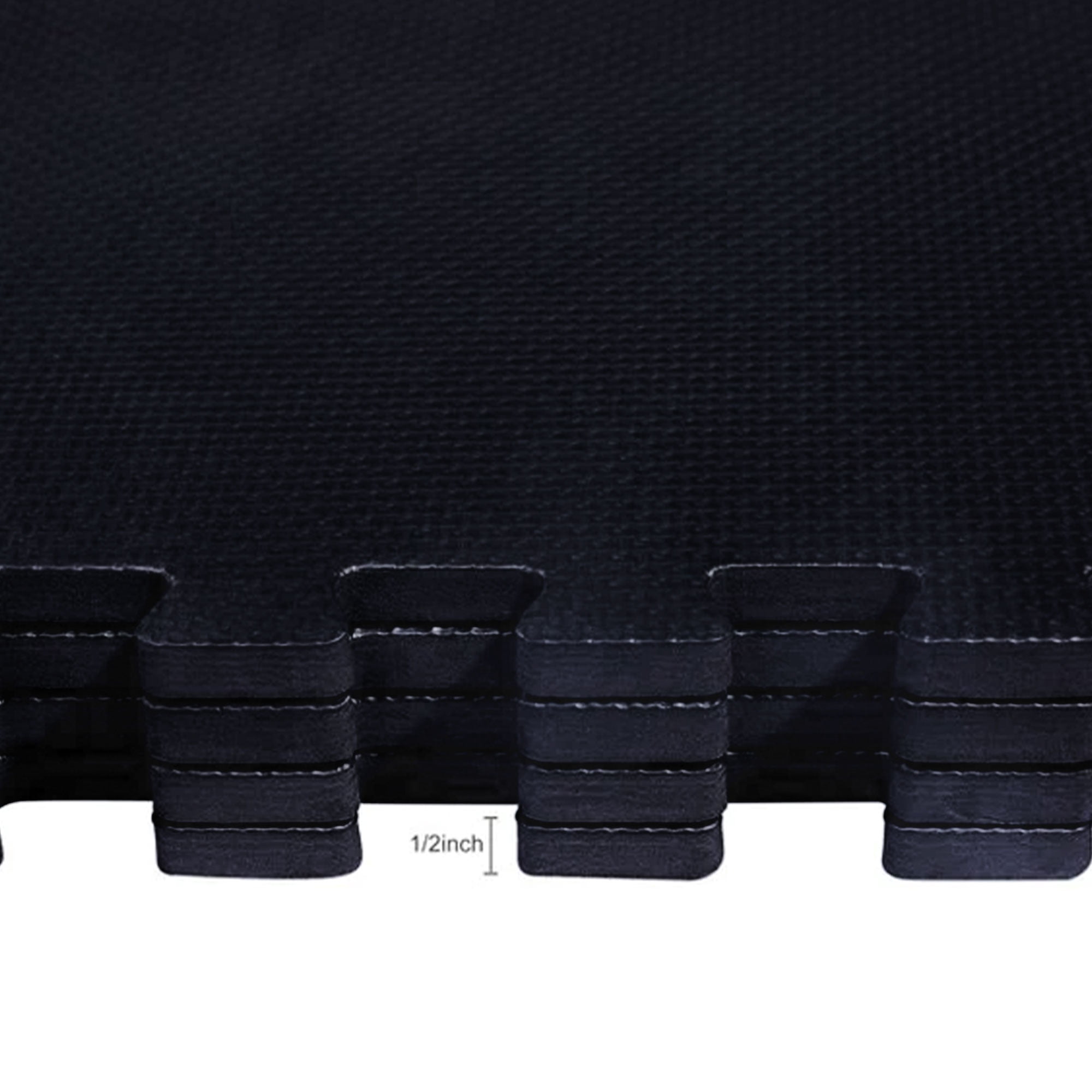 BalanceFrom Extra Thick Puzzle Exercise Mat with EVA Foam Interlocking Tiles for MMA, Exercise, Gymnastics, and Home Gym Protective Flooring in Black