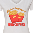 thumbnail image 4 of Inktastic My Love Language is French Fries Women's V-Neck T-Shirt, 4 of 5