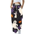 thumbnail image 2 of WXLWZYWL Womens Halloween Sweatpants Graphic Print Pants Drawstring Waist Joggers Casual Lounge Pants Athletic Workout Pants, 2 of 5
