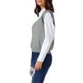thumbnail image 4 of INSPIRE CHIC Women's Sweater Vest V Neck Sleeveless Uniform Classic Knitted Pullover Tops S Grey, 4 of 6