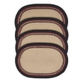 thumbnail image 3 of VHC Brands Braided Cotton Placemat 13x19 Set of 4, Cotton Dining Room, Kitchen Placemat, Dining Table Placemats, Woven Place Mat, Stenciled, Connell Collection, Oval 13x19, Stars, Burgundy, 3 of 5