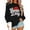 Black, variant on Arlun Sweatshirts for Women Fashion Game Day Letter Printed Basketball Graphic Sweatshirt Long Sleeve Loose Cozy Crewneck Pullover Tops Red XL