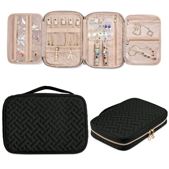Funda organizadora de viaje para joyas SFYBYHEART negra para mujer