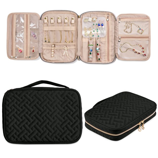 Funda organizadora de viaje para joyas SFYBYHEART negra para mujer