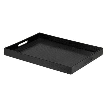 Design Guild Allure By Jay Leather, Black Leather Serving Tray