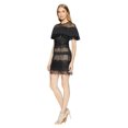thumbnail image 3 of Halston Heritage Women's Short Sleeve Pleated Lace Dress with Beading, Black, 4, 3 of 4