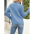 thumbnail image 5 of Womens Ribbed Mock Neck Batwing Sleeve Sweater Knitted Pullover Sweaters, 5 of 7