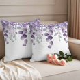 thumbnail image 2 of Purple Eucalyptus Pillow Covers 2 Pack Leaves Watercolor Plants Pillowcase Waterproof Outdoor Throw Pillow Cover for Patio Garden Square Cushion 20”x20”, 2 of 9