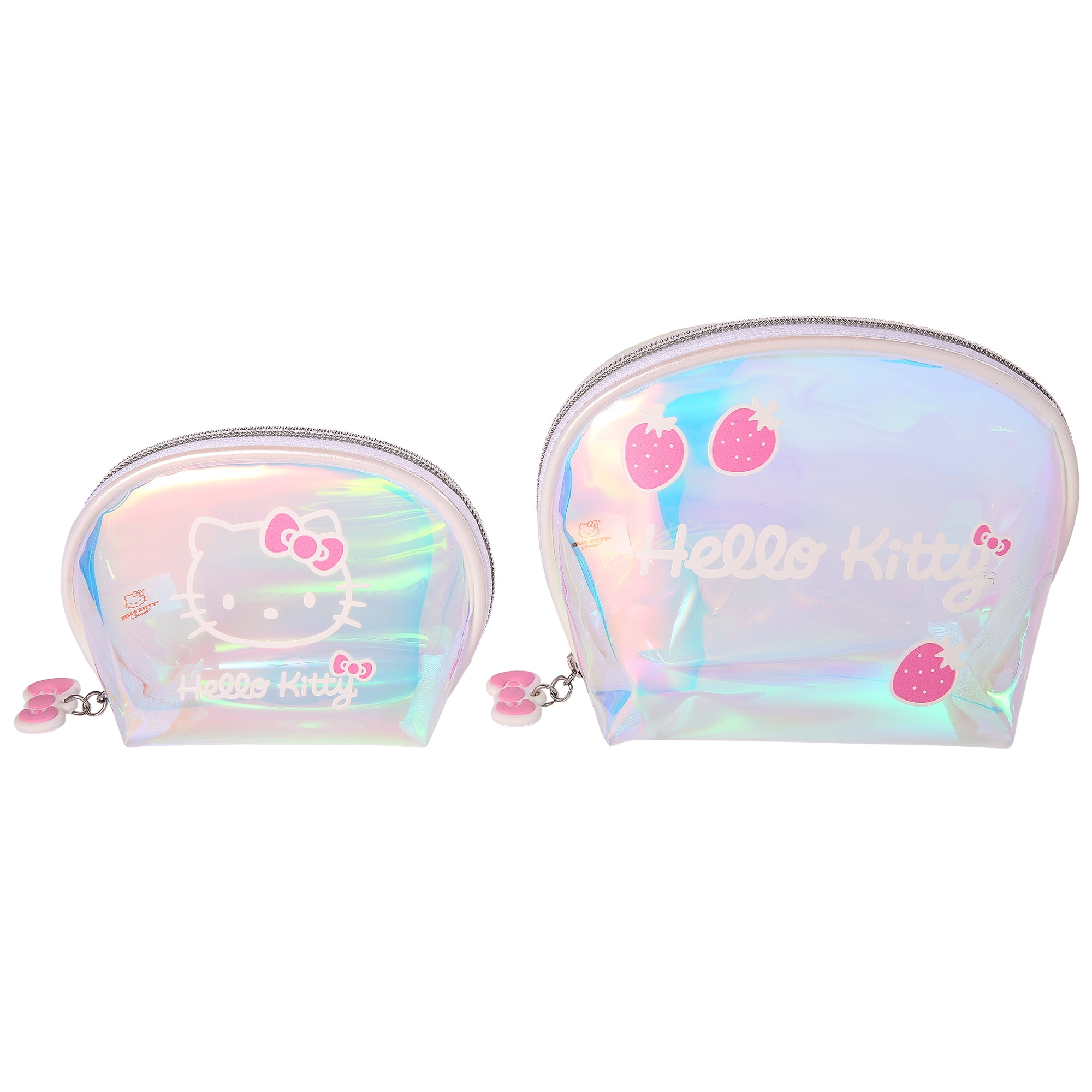 Hello Kitty Official License Large and Small Clear Cosmetic Travel Bags