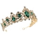 thumbnail image 5 of Tiara de cristal real Boda Corona Princesa Tocados Accesorios nupciales para el cabello (Verde), 5 of 8