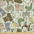 thumbnail image 2 of Ambesonne Animal Fabric by the Yard Upholstery, Abstract Farm Animals, 1 Yard, Multicolor, 2 of 5