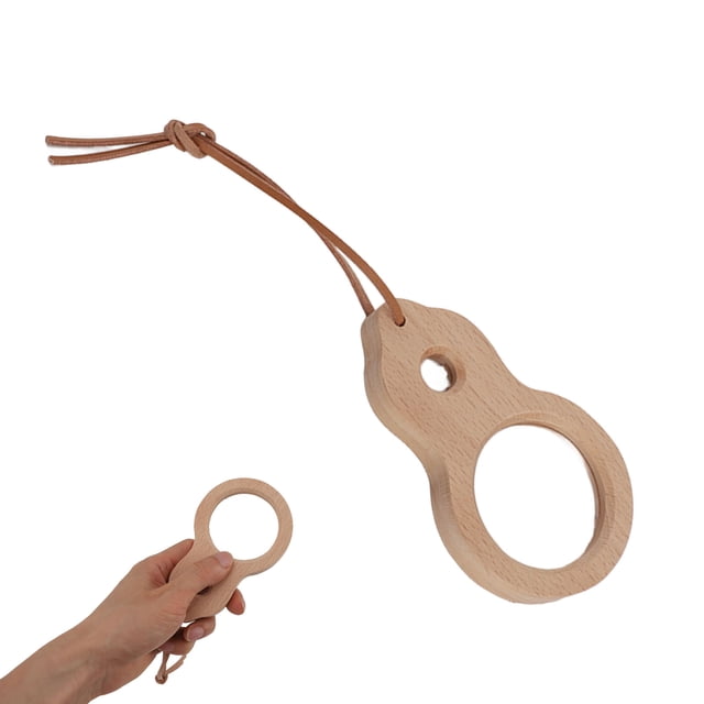 Wooden Magnifier, Sturdy Wood Magnifying Glass Hanging Hole Handheld for School
