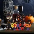 thumbnail image 3 of Holloyiver Halloween Table Decor Wooden Centerpiece Signs, Happy Halloween Trick or Treat Tabletop Signs with Witch Hat Goast Pumpkin for Home Party Office Desk Indoor Decorations, 3 of 6