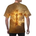 thumbnail image 4 of UVEASISHA Easter Short Sleeve T-Shirts for Men Fashion Cross Print Christian Graphic Tees Comfy Crew Neck Loose Tshirt Big and Tall Casual Workout Shirts Gold 5XL, 4 of 6