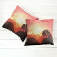 thumbnail image 2 of Ambesonne Nature Throw Pillow Cover 2 Pack, Sunset Tree Mountains, 24", Coral Orange Dark Brown, 2 of 6