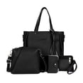 thumbnail image 1 of Conjunto de Bolso de Mano para Mujer 1, Bolso, Bolso, Bolso de Mano, Bolso de Mano de Cuero Suave , Monedero para Viajes Y Todos Los Ds Negro Soledad Bolsos de hombro Cartera de embrague, 1 of 9