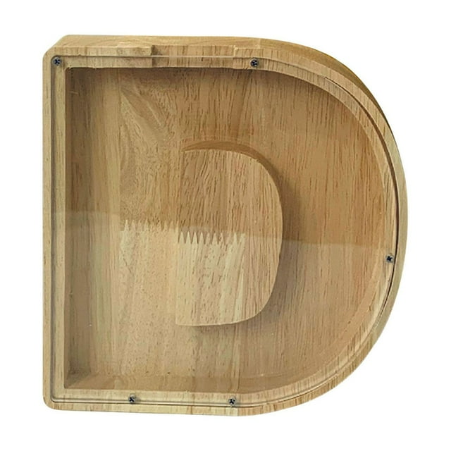 Boîte de Rangement en Bois pour Lettres Anglaises, Verre Transparent