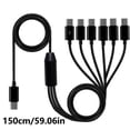 thumbnail image 4 of MultiUSB C Cable USB C Splitter USB2.0 Type C to 2/4/6 USB C Male Splitter Cable for Fast Charging and Data Transfer, 4 of 7