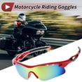 thumbnail image 2 of Gafas de conducción de motocicleta Unique Bargains 1 juego PC Tri-acetel Celulosa gafas de sol para deportes al aire libre motocross bicicleta de tierra lente rojo tono plateado marco rojo negro, 2 of 7