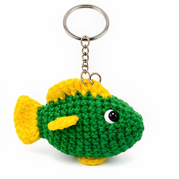 Handmade Crochet Fish Shape Keychain – Cute Soft Knitted Key Ring Charm for Bags, Keys & Gifts