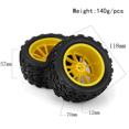 thumbnail image 3 of 4Pcs 118MM 1/10 RC Pneu Pneu Mousse Insert 12mm Hex pour Arrma Redcat, Rouge, 3 of 9