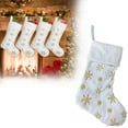 thumbnail image 3 of White Christmas Stockings 19 Inch Large Plush Xmas Stocking with Golden Snowflake Sequin Glitter Design for Christmas Tree Wall Fireplace Home Decoration Holiday Party Festive Celebration, 3 of 6