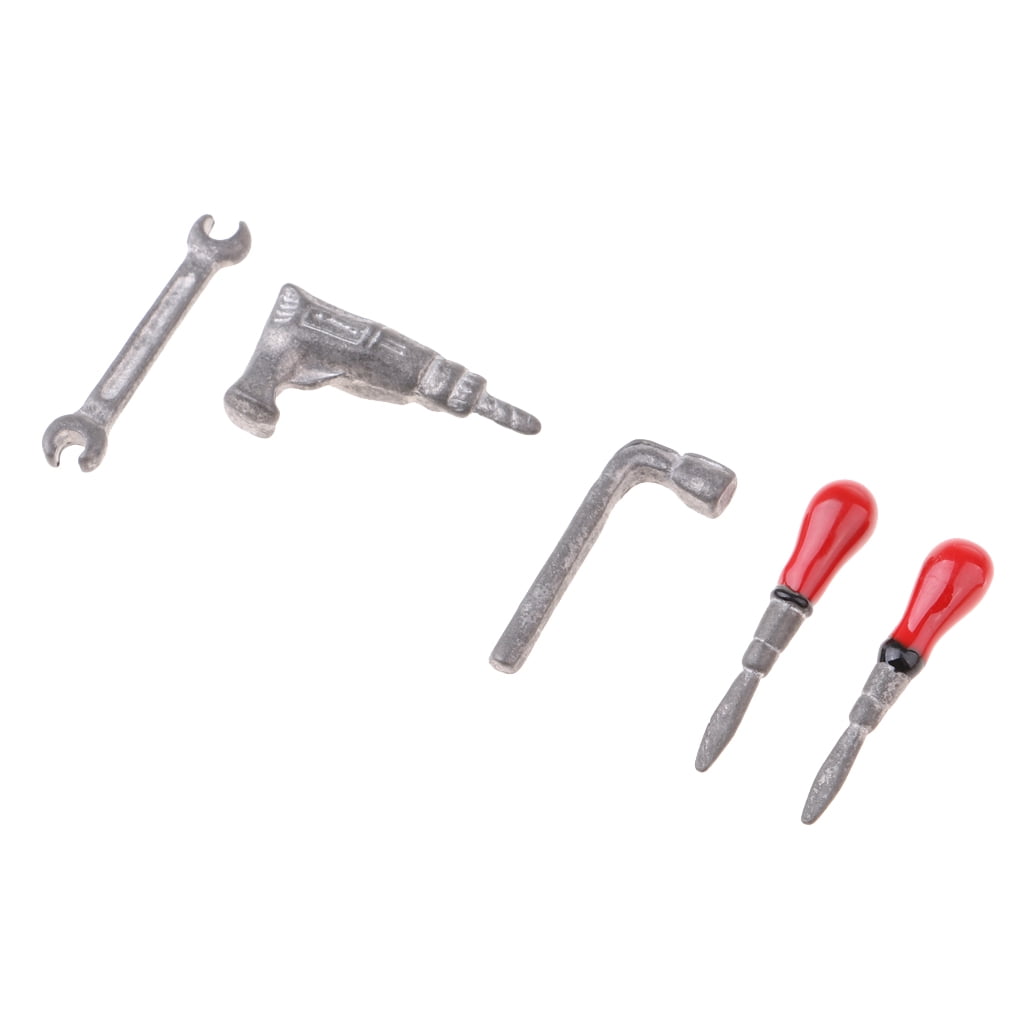 1:12 Dollhouse Miniature Metal Repair Tools Kit Werkstattzubehör 