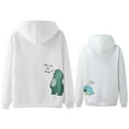 thumbnail image 3 of Women's Hoodies Sweatshirts Matching Dinosaur Pullover Sweatshirt for Couples Unisex Cozy Hoodie for Lovers Anniversary White XXL, 3 of 6