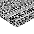 thumbnail image 2 of Ambesonne Geometric Fitted Sheet 2 Pcs Set, Aztec Inspired Shapes, Twin, Charcoal Grey White, 2 of 3