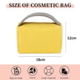 thumbnail image 2 of Hukapapa Bolsa de lavado cuadrada de color caramelo bolsa de cosméticos de gran capacidad impermeable de cuero de PVC amarillo, 2 of 5