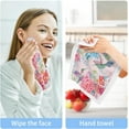 thumbnail image 4 of Coolnut 4 PCS Cotton Washcloths Towel Set, Highly Absorbent & Soft Baby Wash Cloths, 12"x 12" Face Hand Towels for Bathroom, Multi-Purpose Fingertip Towels (Flowers Hummingbirds), 4 of 5