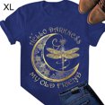 thumbnail image 5 of T-shirt Femme Imprimé Manches Courtes Haut Blouse Décontractée Col Rond Été Blouse Décontractée, Bleu, TG, 5 of 5