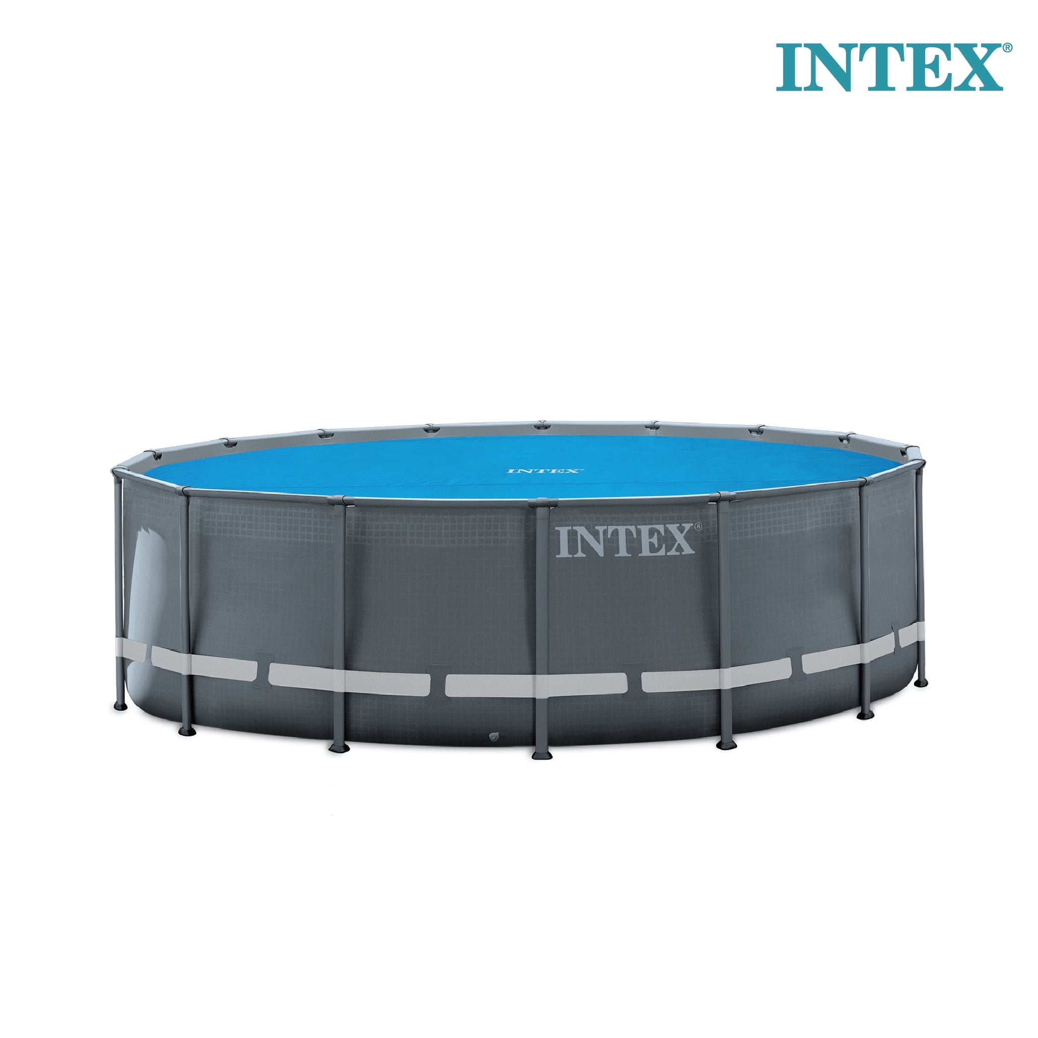 Intex: Solar Pool Cover - 16ft Round - Blue, Polyethylene, Insulates Water, Reduce Evaporation, Keep Debris Out, Above Ground Swimming Pool Accessory