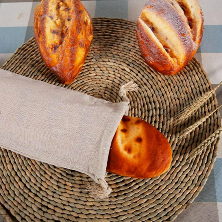 8 Pcs Linen bread bags for homemade bread 2 Sizes Natural Bread Storage  Bags Reusable Artisan Bread Storage Unbleached Bread Container Gift Bags  for