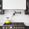thumbnail image 5 of WOWOW Pot Filler Faucet Matte Black,Modern Pot Filler Wall Mount Kitchen Folding Faucet 2 Handle with Double Joint Swing Arms Brass Stove Faucet, 5 of 5