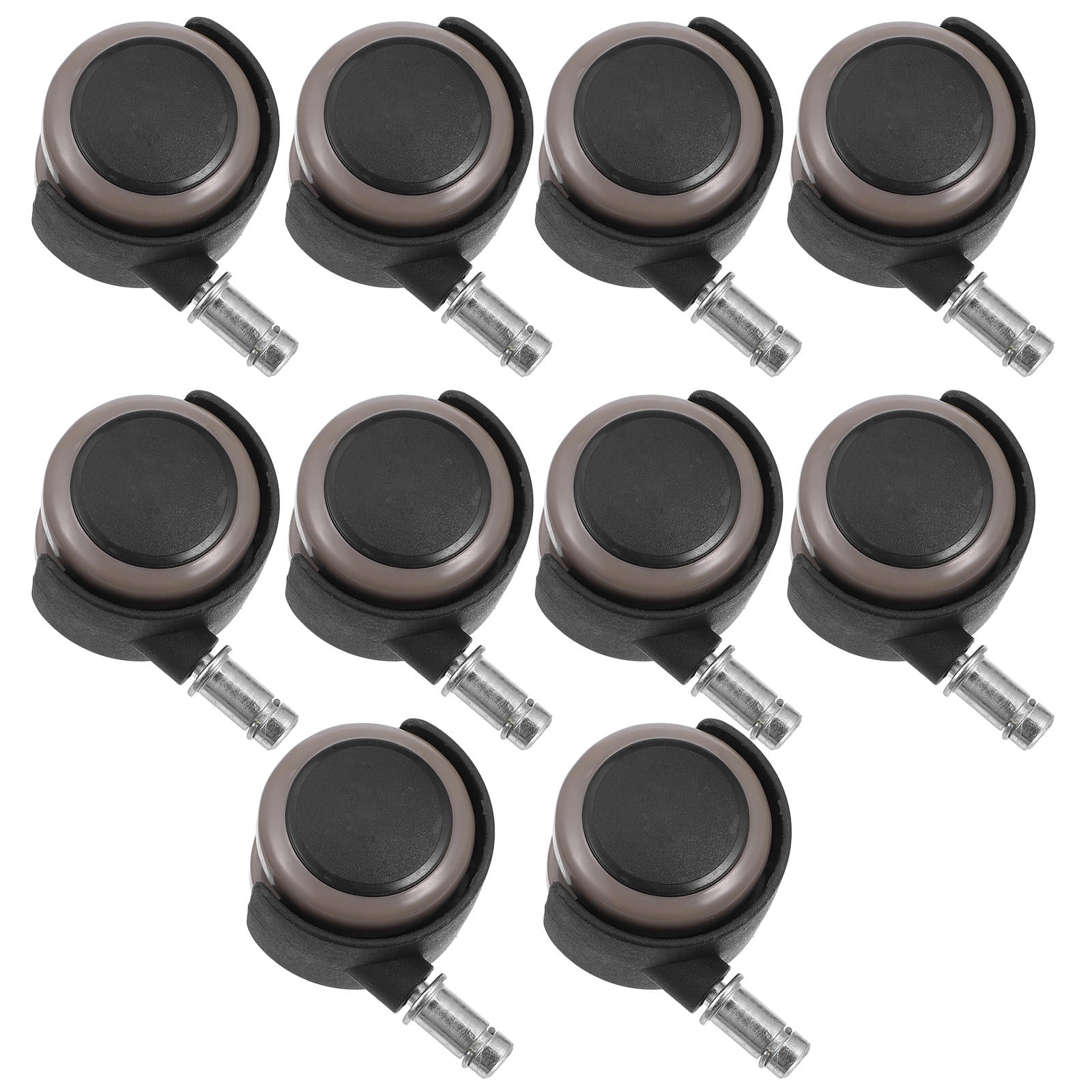 FRCOLOR 10pcs Black Nylon Caster Wheels for Office Chairs WearResistant ShockAbsorbing Replacement 2inch