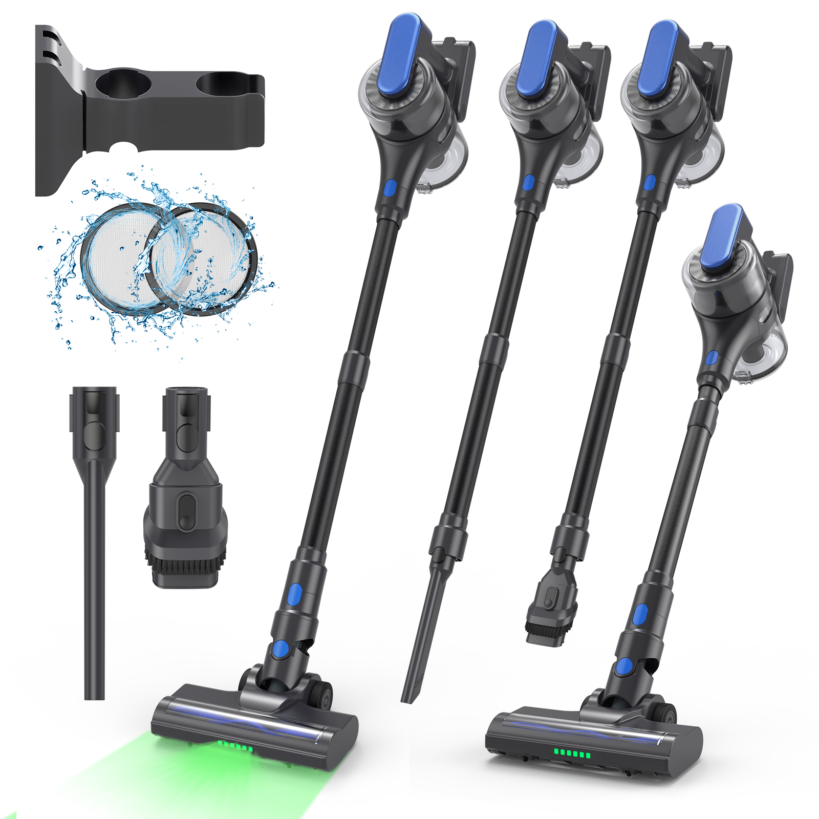 VACFORE Cordless Vacuum Cleaners, Strong Suction Vacuum Cleaner for Carpet, Hardwood Floor
