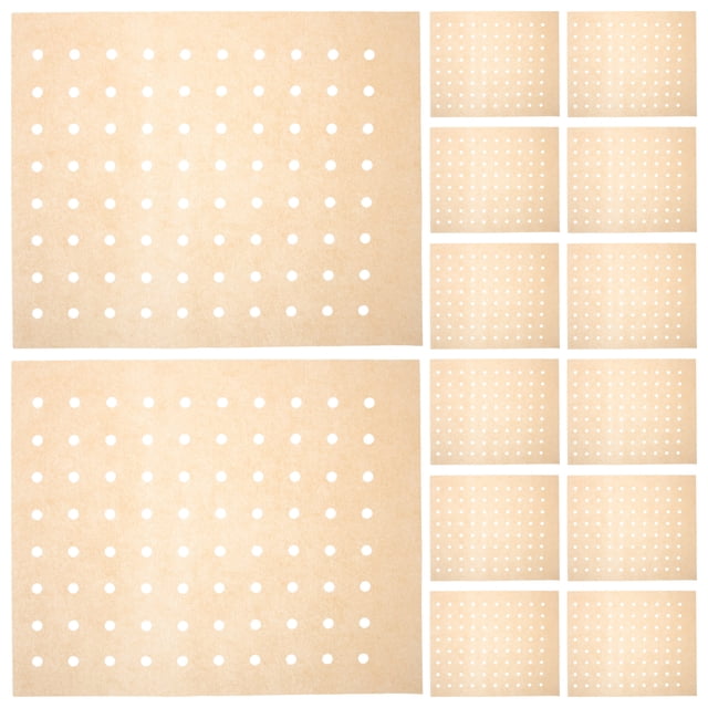 100 hojas de papel para freidora de aire, antiadherentes, perforados, de silicona para hornear