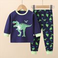 thumbnail image 2 of NOLDARES Toddler Baby Boy Fall Winter Outfits Clothing Set 2pcs Colorful Print Long Sleeve Sweatshirt Tops Elastic Joggers Pants Clothes(Navy,3-4 Y), 2 of 4