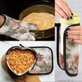 thumbnail image 5 of Yayeee Oven Mitts and Pot Holder Set of 2 Heat Resistant Kitchen Gloves Baking Hot Pad, Red Mountain Pattern, 5 of 5