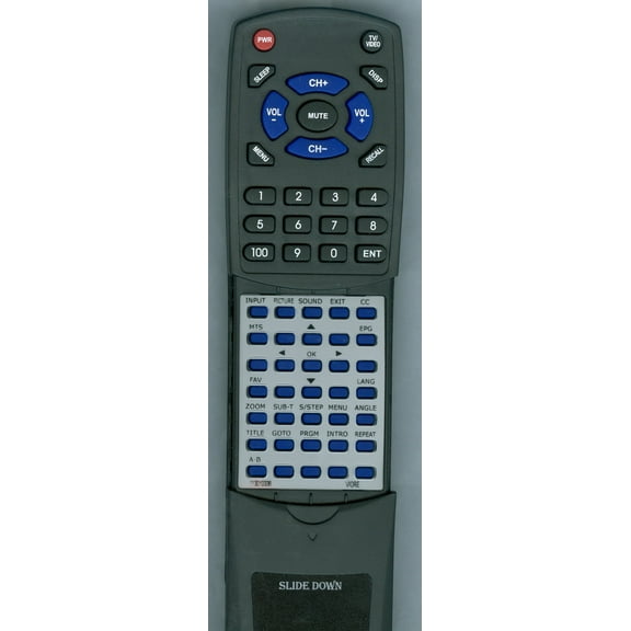 Replacement Remote for VIORE 113010336, RT113010336, RC3006V, LCD26VH59, LCD19VH65