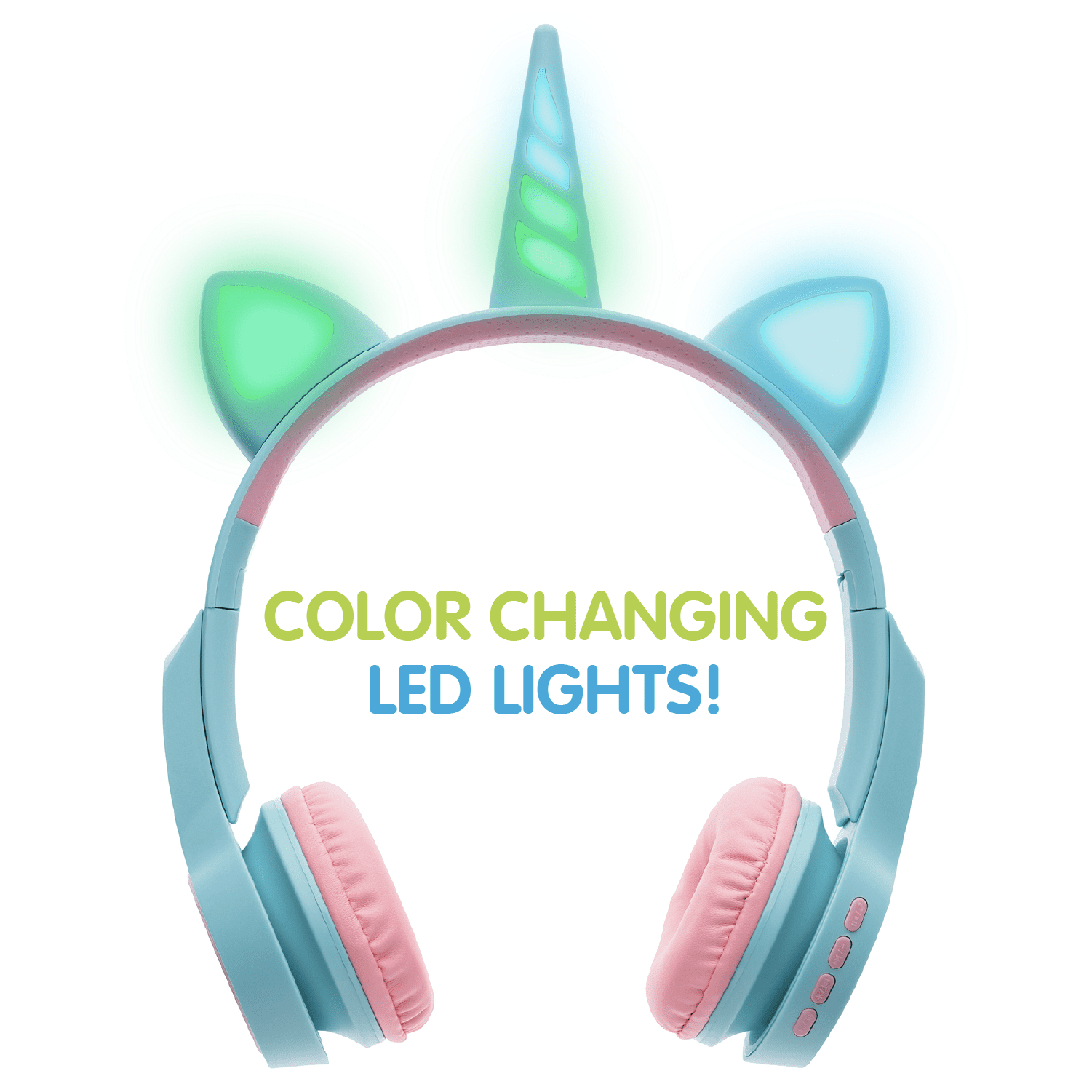 PlayZoom Girls V3 Light Blue Unicorn with Bluetooth Headphone Set