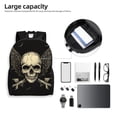 thumbnail image 6 of Cauagu Gothic Winged Skull Print Backpacks,Travel Daypack Casual Laptop Backpack Bookbag Fits 15 Inch Computer for Men Women, 6 of 8