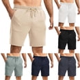 thumbnail image 2 of FUZHIQ Mens Shorts Casual 10 Inch Inseam Elastic Waistband Hiking Beach Shorts Loose Walking Summer Shorts Sports with Pockets,M, 2 of 4