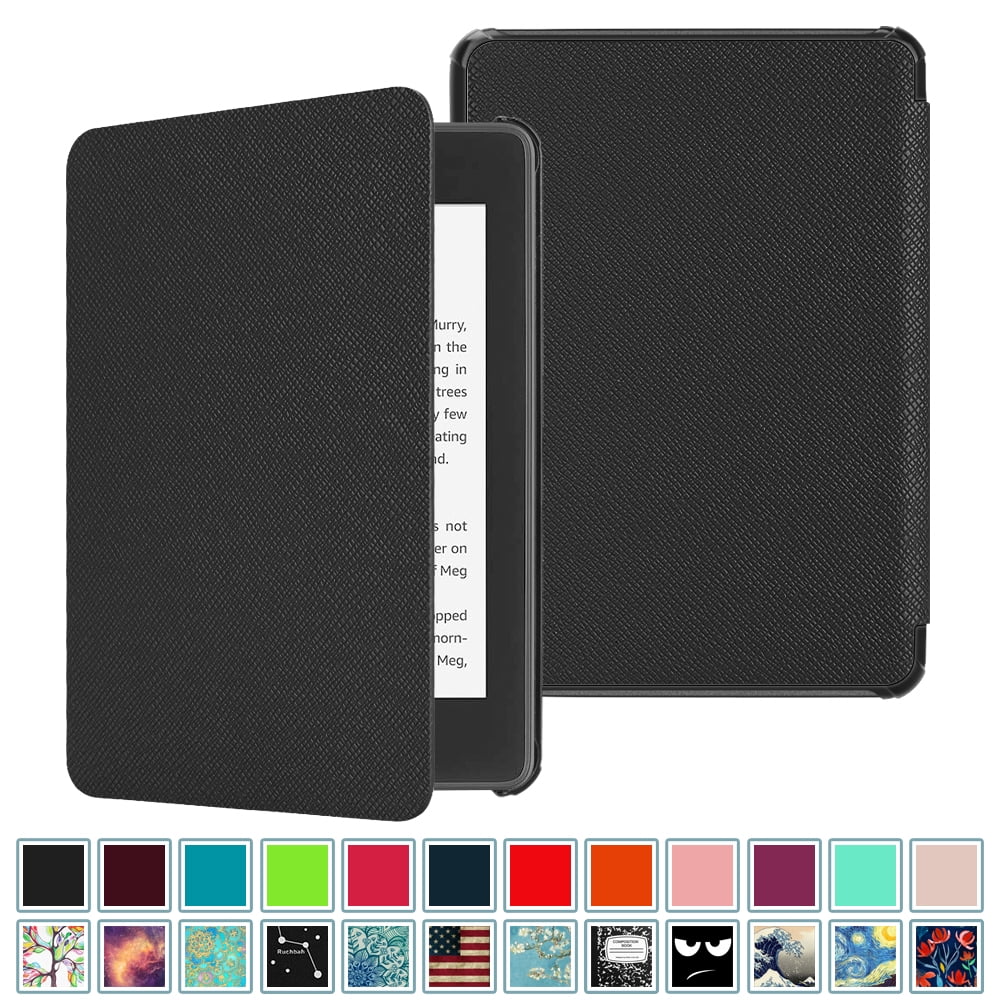 Fintie Slimshell Case for All-new Kindle Paperwhite 10th Generation - 2018 Release, PU Leather Cover w/ Sleep/Wake Black