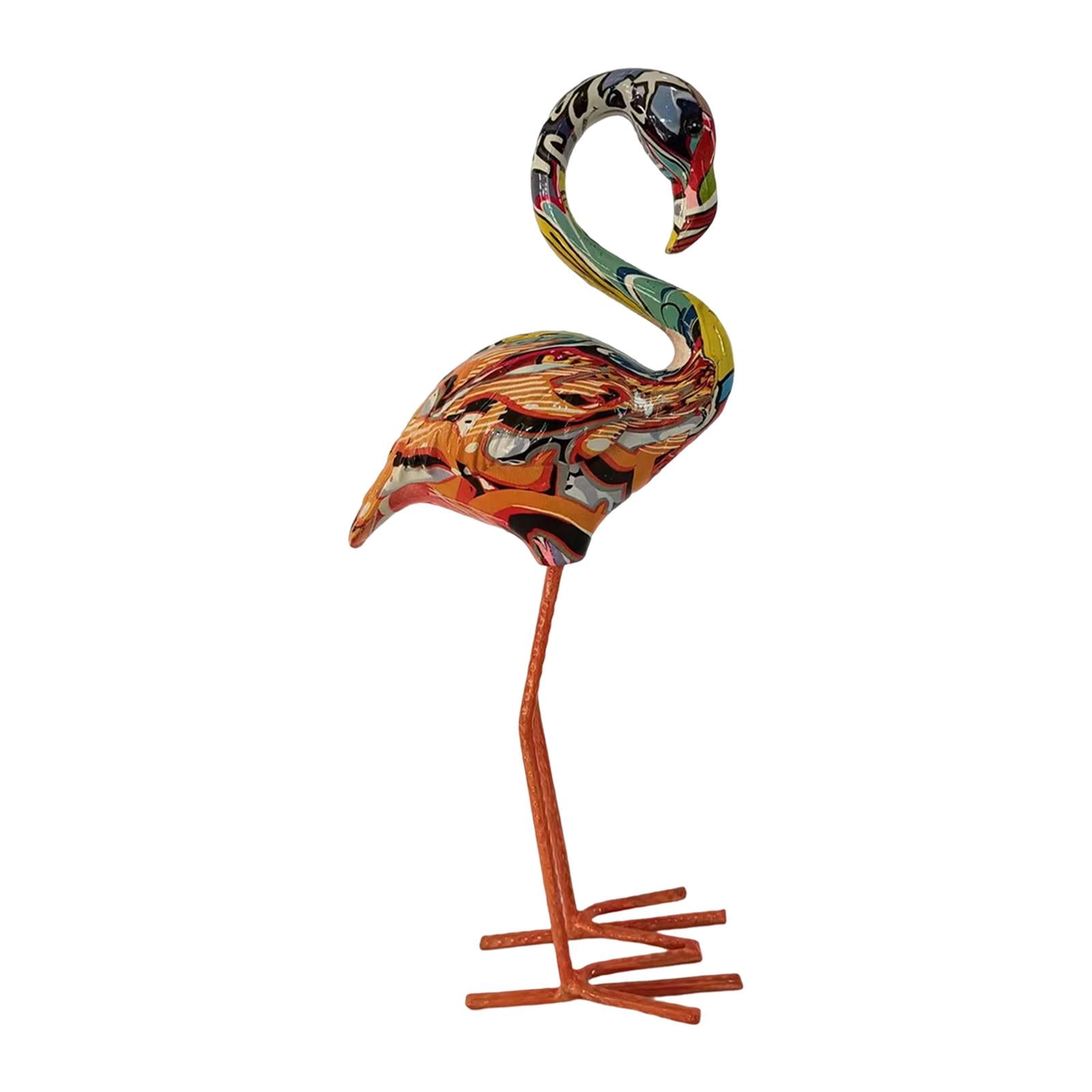yotijay Flamingo Garden Statue Birds Sculptures Indoor Outdoor Lawn Home Ornaments Resin A